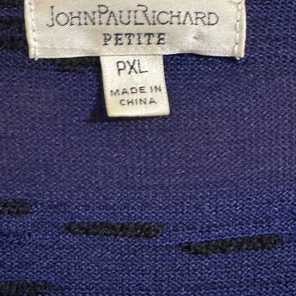 John Paul Richard Blouse - Navy Blue and Black, size PXL - Picture 2 of 6